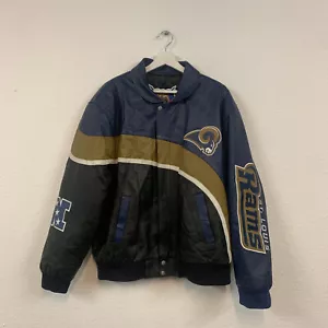 Vintage St Louis Rams Jeff Hamilton JH Designs Leather Jacket Size Medium - Picture 1 of 14