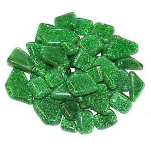Glassteine Mosaik Soft grün glitter polygonal
