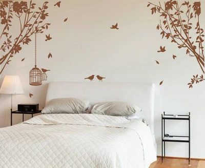 Large Side Tree Sticker Birds & Cage Wall Art DIY Vinyl Wall Sticker Wall Decal - Image 1 of 4