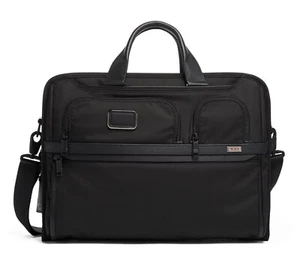 NEW Tumi ALPHA 17.5” Compact Large Screen Laptop Brief Briefcase - BLACK - Picture 1 of 8