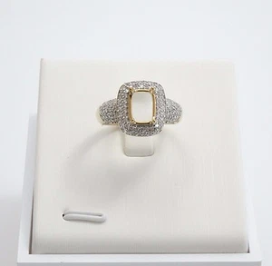 Gold over Sterling Silver .60ctw CZ Semi Mount -Cushion- 7x5mm Cushion- Sz 6 & 9 - Picture 1 of 10
