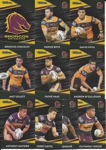 2020 Nrl Traders Parallel Team Set (10 Cards) BRONCOS - Picture 1 of 3