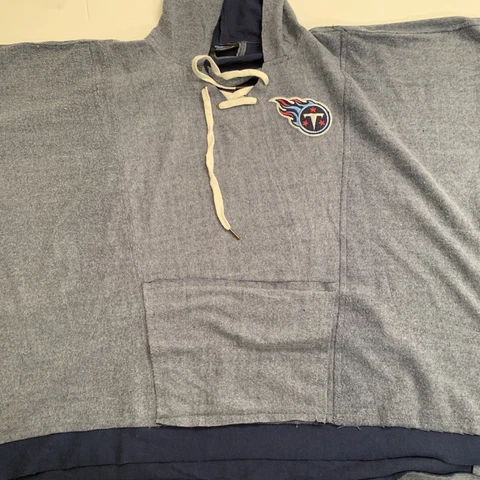 Tennessee Titans NFL Poncho Hoodie Blanket Gray Cotton By Little Earth Cover