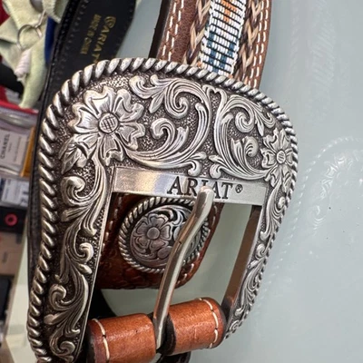 ARIAT 2007 edición limitada hebilla y cinturón de cinturón Master Brown original - talla 32 Foto 1 de 4