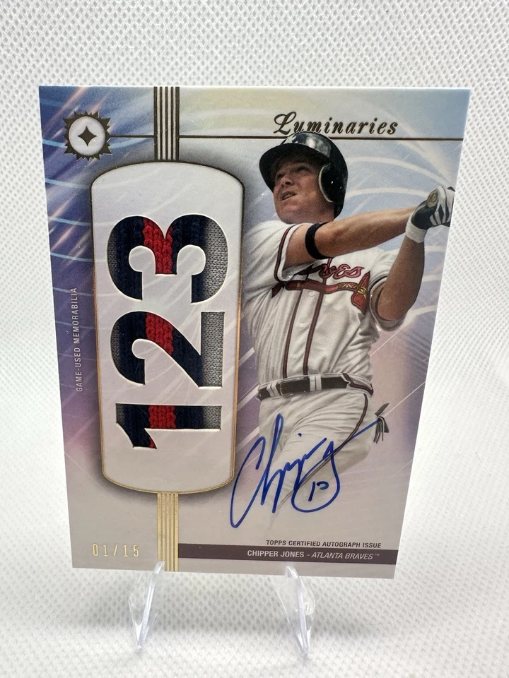 2024 Topps Luminaries Home Run Kings Autographs Chipper Jones #HRKAP-CJ /15 - Image 1 of 3