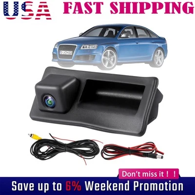GEARZAAR Car Trunk Handle HD Rear View Backup Parking Camera for Audi A4 A6 A8L S5/Q3 Q5