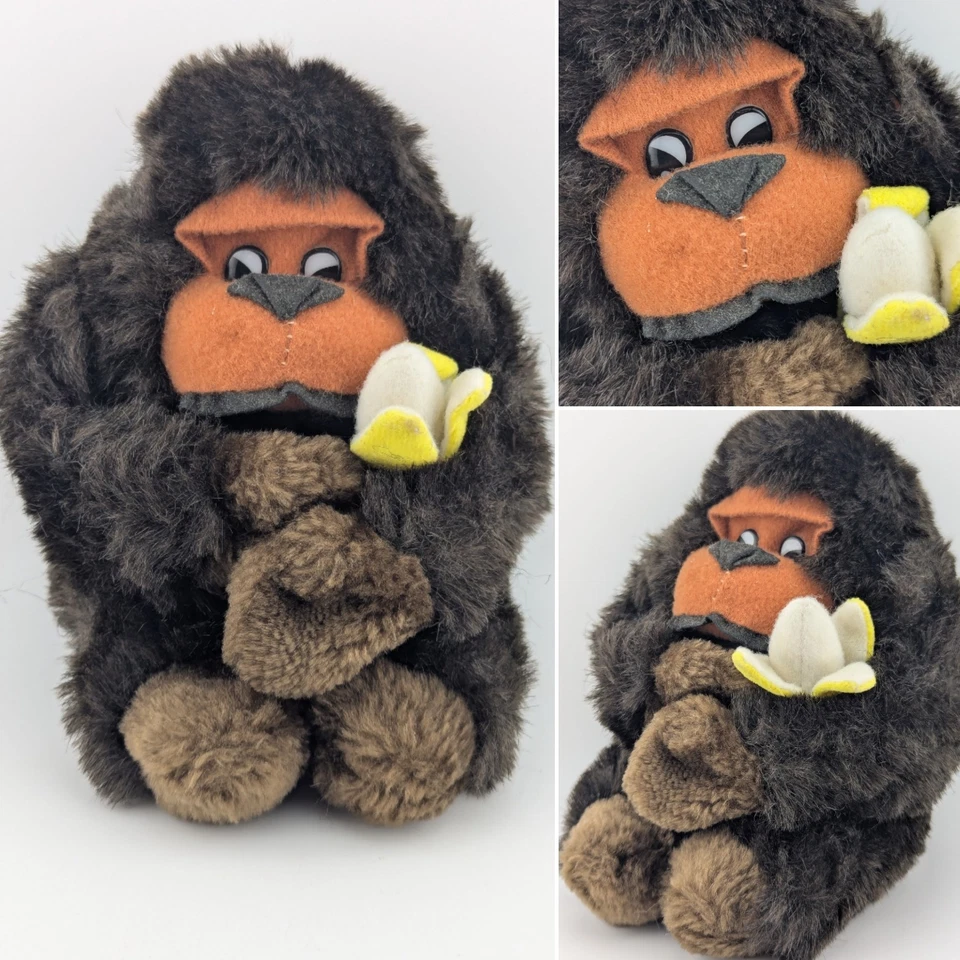 Vintage PMS Toys Gorilla & Banana Monkey Ape Animal Soft Plush Toy Doll RARE - Image 1 of 4