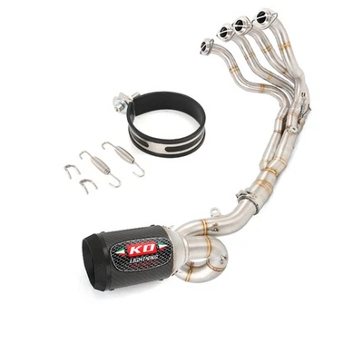 Silenciadores de carbono de tubo de escape sistema completo para Kawasaki Ninja ZX6R ZX636 2009-2023 Foto 1 de 4