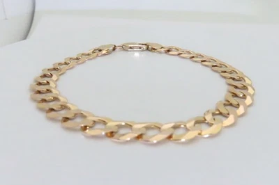 Mens Solid Gold Bracelet Curb Chain Cuban Link Lobster 8.5mm 10k Size 8 B048 - Image 1 of 4