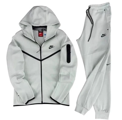 Nike Men's Tech Fleece Tracksuit Nike Hoodie Tracksuit 2 Piece grey Outfit RARE - Image 1 of 4