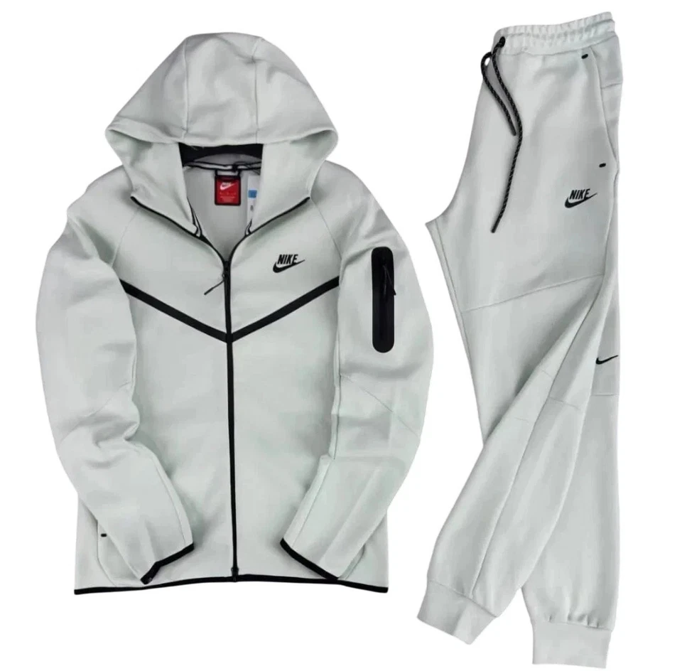 Nike Hombre Tech Polar Chándal Nike Sudadera con Capucha Chándal 2 Piezas Gris Conjunto RARO Foto 1 de 4