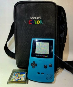 Nintendo Game Boy Color Teal (CGB‑001) + Super Mario Bros. Deluxe Game & Case - Picture 1 of 12