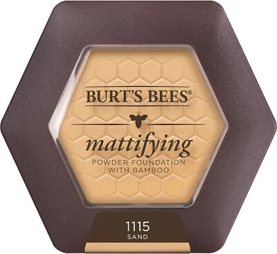 BURTS BEES 100% Natural Origin Mattifying Powder Foundation SAND 1115 burt's - Image 1 of 4