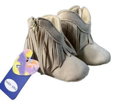 Valen-Sina Baby Zippered Faux Suede Leather Moccasin Shoes Slipper Size 2 W Tag - Image 1 of 4