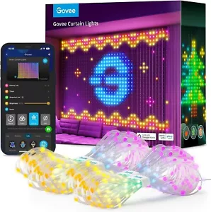 Govee Curtain Lights 2 Pack Smart LED Color Changing Wall Lights Indoor Outdoor - Picture 1 of 11