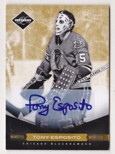 11-12 Limited Tony Esposito /25 Auto Monikers GOLD Blackhawks 2011