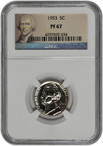 1953 5c Proof Jefferson Nickel NGC PF 67 - Picture 1 of 2