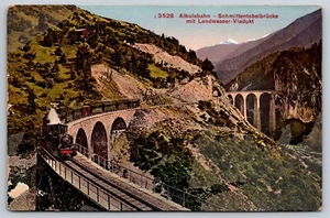 Suiza Albulabahn Schmittentobel puente con viaducto de agua terrestre postal - Imagen 1 de 2