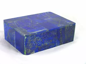 Joyero de lapislázuli afgano hecho a mano PERO 3 7/8" precioso color 1289K b - Imagen 1 de 6