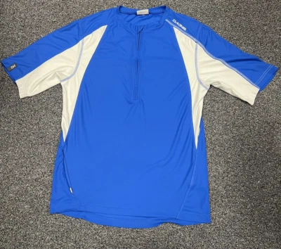 Camiseta de ciclismo Dakine feminina grande azul 1/2 zíper manga curta com bolsos com zíper - Imagem 1 de 4