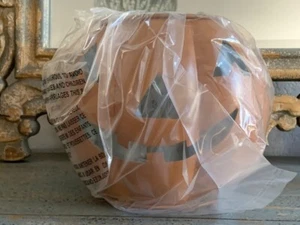 NEW RARE Pottery Barn JACK O' LANTERN Pumpkin MEDIUM 8.5"x7.5"h ORANGE Halloween - Picture 1 of 7
