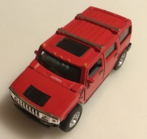 Red 2008 Hummer H2 SUV Kinsmart Pull Back 1:40 Scale - Picture 1 of 7