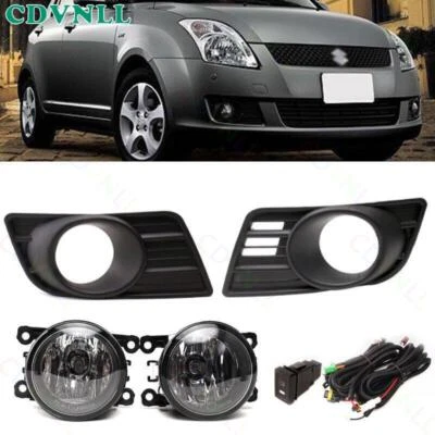 For Suzuki Swift 2007-2010 Front Bumper Fog Light Lamp Cover Bezel Wire Kit Pair Foto 1 de 4