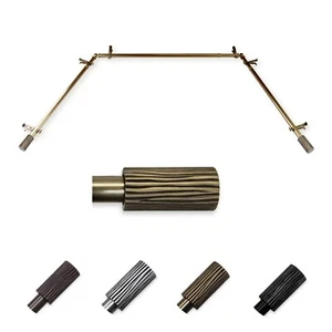 Pine 13/16" Bay Window Curtain Rod  20"-36", 38"-72", choose from 4 colors - Picture 1 of 5