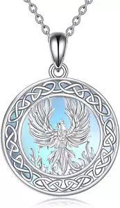 Moonstone Rising Phoenix Nirvana Reborn Halskette Sterlingsilber keltischer Anhänger - Bild 1 von 6