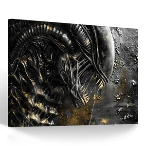 Alien Fantasy Filme Abstrakt Leinwand Bild Wandbilder XXL Wohnzimmer Deko 5280A - Bild 1 von 14