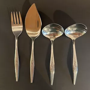 Oneida Woodmere Community Edelstahl Besteck Weizen - Servier 4er Set - Bild 1 von 10