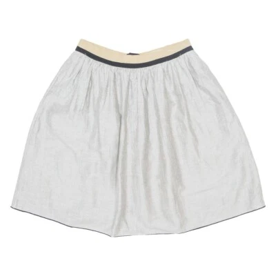 Rag & Bone Linen Cotton Striped Black and Tan with Pockets Skirt Size 4 Career - Image 1 of 4