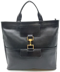 Authentic Gucci Jackie-style Leather Black Tote Bag NS041523 - Picture 1 of 16