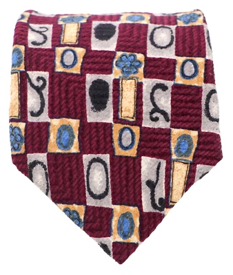 Corbata vintage Mulberry Italia para hombre 100 % seda geométrica texturizada 58 x 3,75 Foto 1 de 3