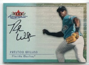 2000 Fleer Autographics Preston Wilson On Card AUTO AUTOGRAPH MARLINS