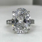 3.30 Carat White Oval Cut Lab-Created Diamond Engagement Rings In 14K White Gold