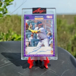 Ronald Acuna Jr 2021 Leaf Pro Set Sports PURPLE PARALLEL Numbered 1/3 - Picture 1 of 5