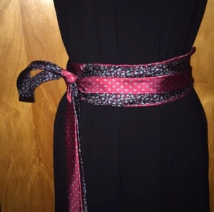 Blue & Red Floral Handmade Pierre Cardin Wrap Tie Belt 103.5" - Picture 1 of 8