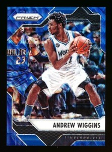 2016-17 PANINI PRIZM 263 ANDREW WIGGINS BLUE WAVE REFRACTOR HOLO WARRIORS #3/99!