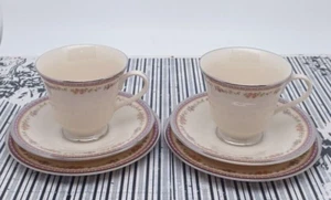 Lenox China AMETHYST 3 Piece Set Of 2 Teacup Saucer and Bread Plate Excellent - Picture 1 of 10