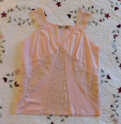Caslon женщин размер L персиковый цветочный кружева без рукавов бизнес официальный Майка - Изображение 1 из 4