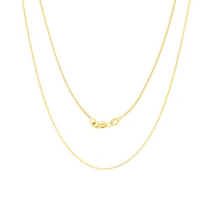 14K Yellow Gold Solid Franco 0.6mm Dainty Spiga Chain Womens Necklace 16"- 24" - Picture 1 of 42