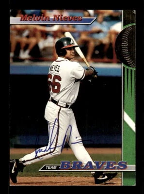 1993 Stadium Club Atlanta Braves #28 Melvin Nieves - HAND SIGNED AUTO - Image 1 of 2