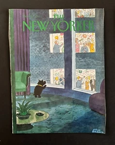 New Yorker Magazine LAMINATED COVER ONLY Dec. 30, 1985 Dog Watches NYE Party - Picture 1 of 1