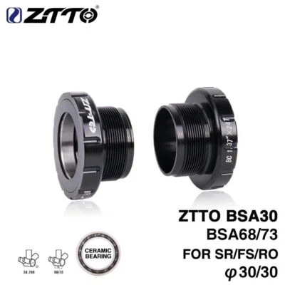 Bicycle Ceramic Bottom Bracket BSA Bike External Bearing BB for 30mm Crankset - Image 1 of 4