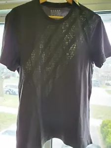 Camiseta para hombre Guess negra con gráficos talla mediana 100 % algodón - Imagen 1 de 4