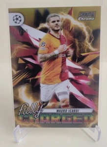 2023-24 STADIUM CLUB CHROME UEFA MAURO ICARDI FULLY CHARGED GOLD Ser #04/50 - Picture 1 of 2