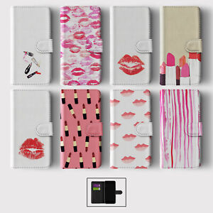 CASE FOR IPHONE 13 12 11 SE PRO MAX WALLET FLIP PHONE COVER LIPSTICK LIPS KISS