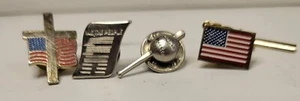 Amerikanische Anstecknadeln Flagge - Flagge mit Kreuz - Baseball und Schläger mit 4 Quetschrücken - Bild 1 von 8