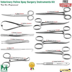 Veterinär Katze Kastration Allgemeinchirurgie Instrumente Kit Hündin Katze Kastration Set CE - Bild 1 von 13